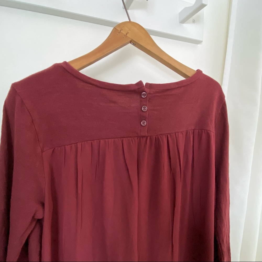 LOFT || Burgundy Knit Top
